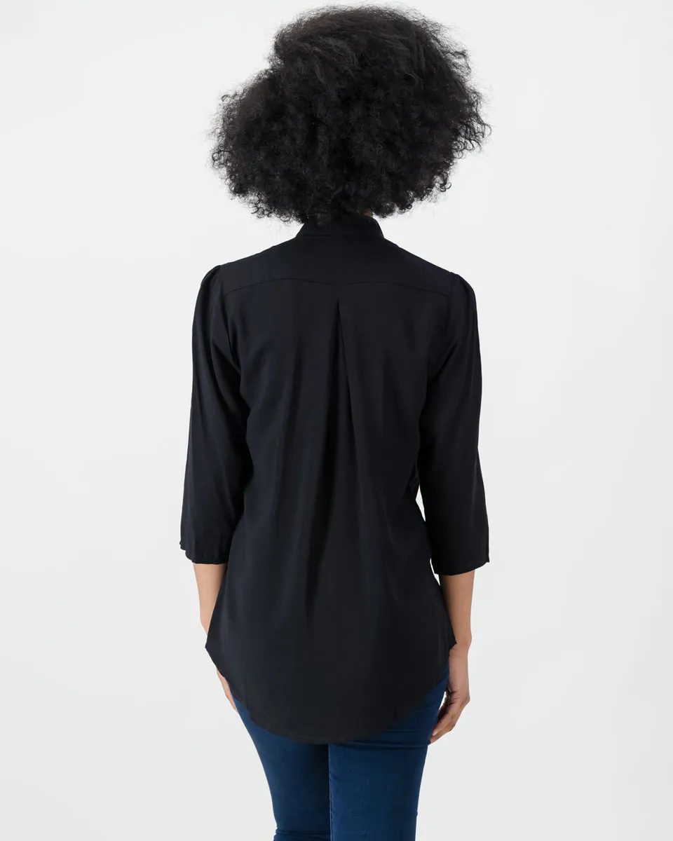 lia summer blouse - black