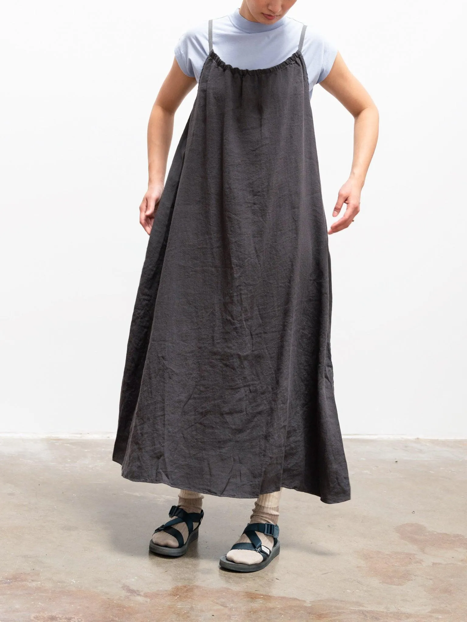 Linen Camisole Dress - Smoke Gray