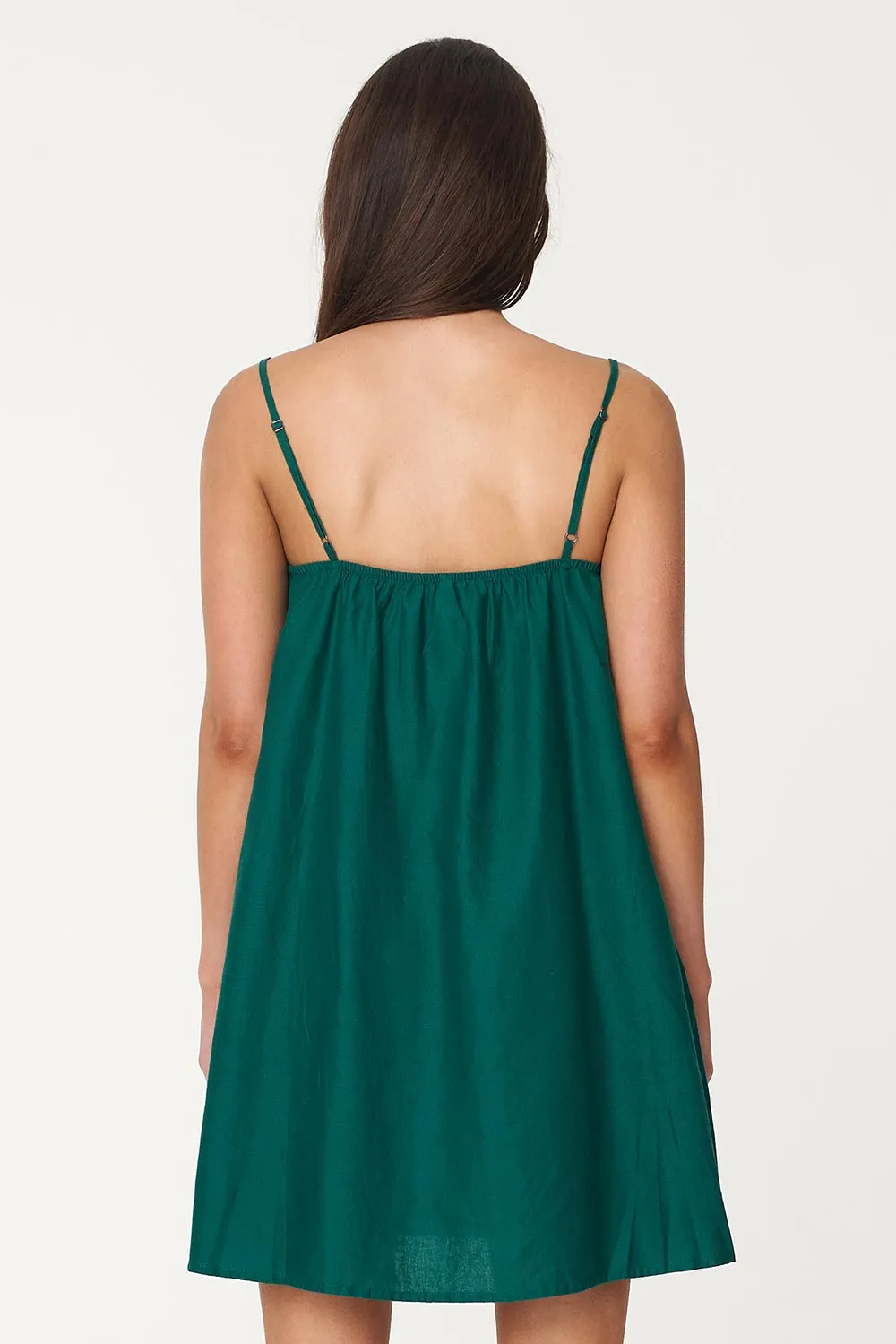 Linin Jewel Green Mini Sundress