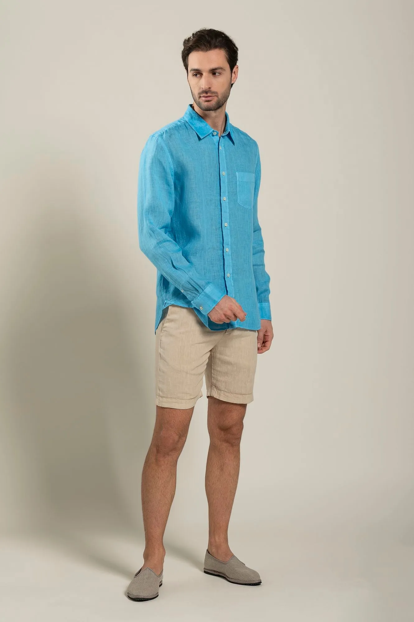 Long Sleeve Regular Fit Man Shirt With Pocket