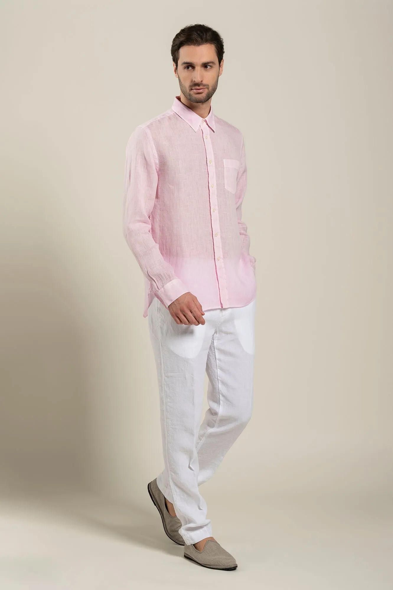 Long Sleeve Regular Fit Man Shirt With Pocket
