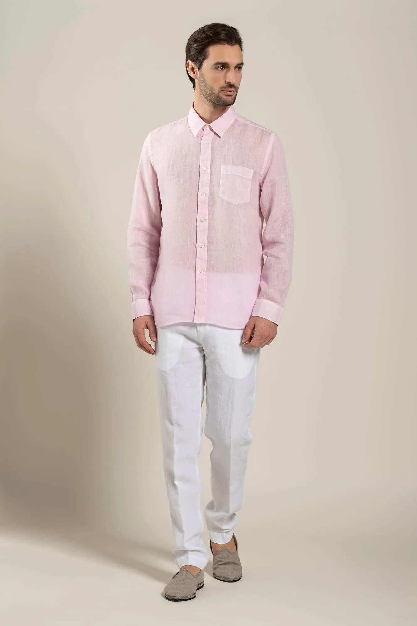 Long Sleeve Regular Fit Man Shirt With Pocket