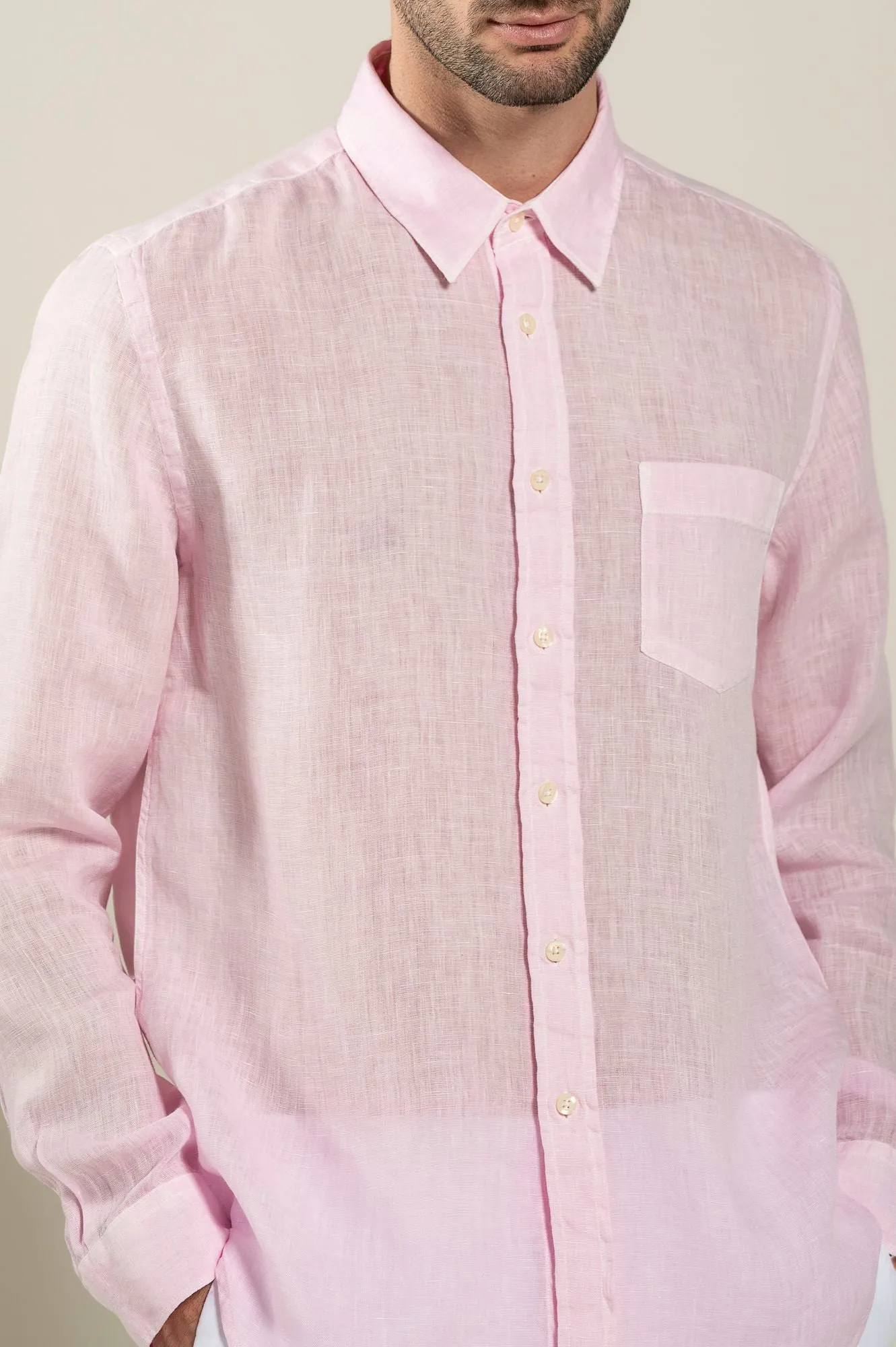 Long Sleeve Regular Fit Man Shirt With Pocket