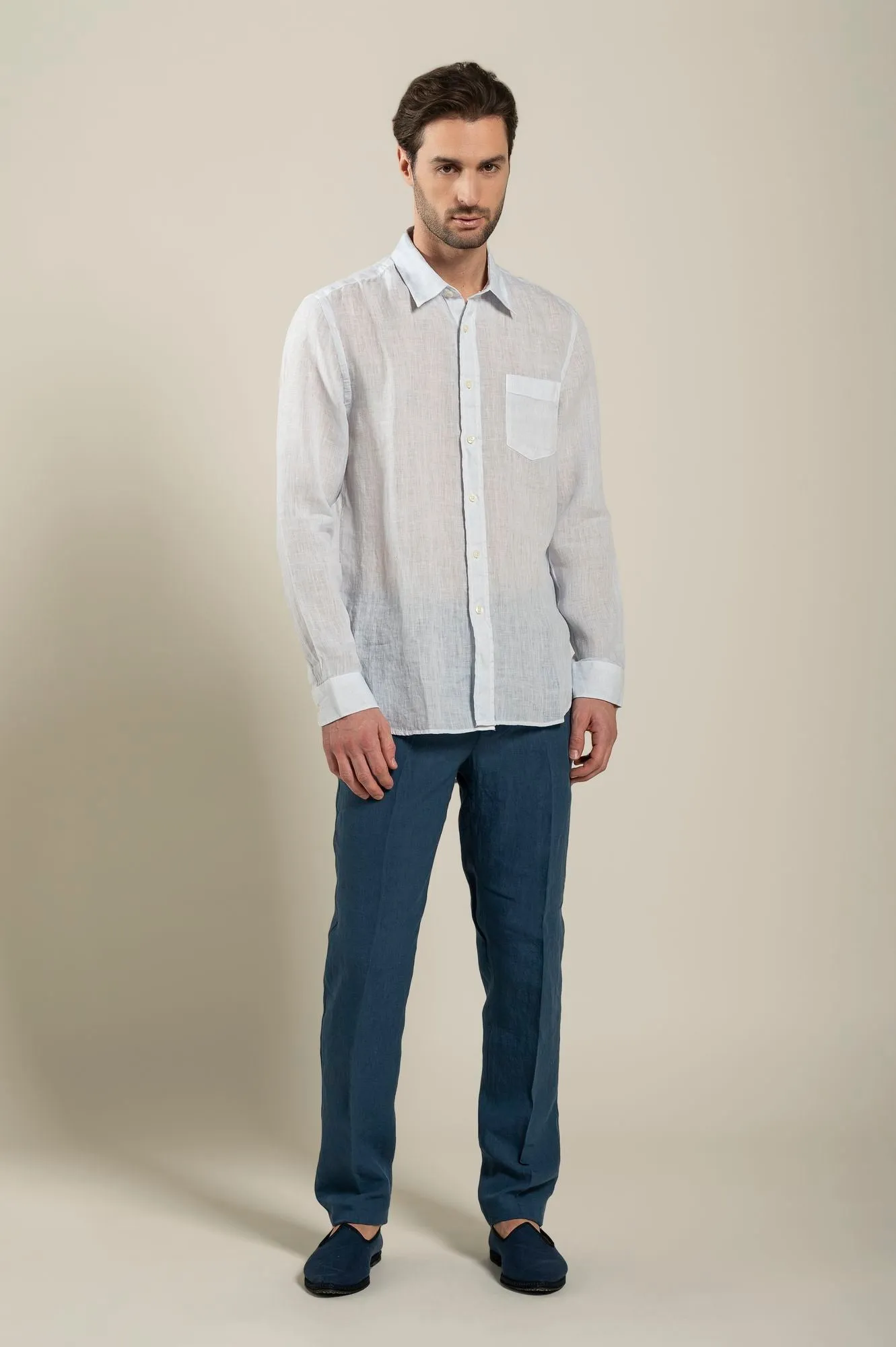 Long Sleeve Regular Fit Man Shirt With Pocket