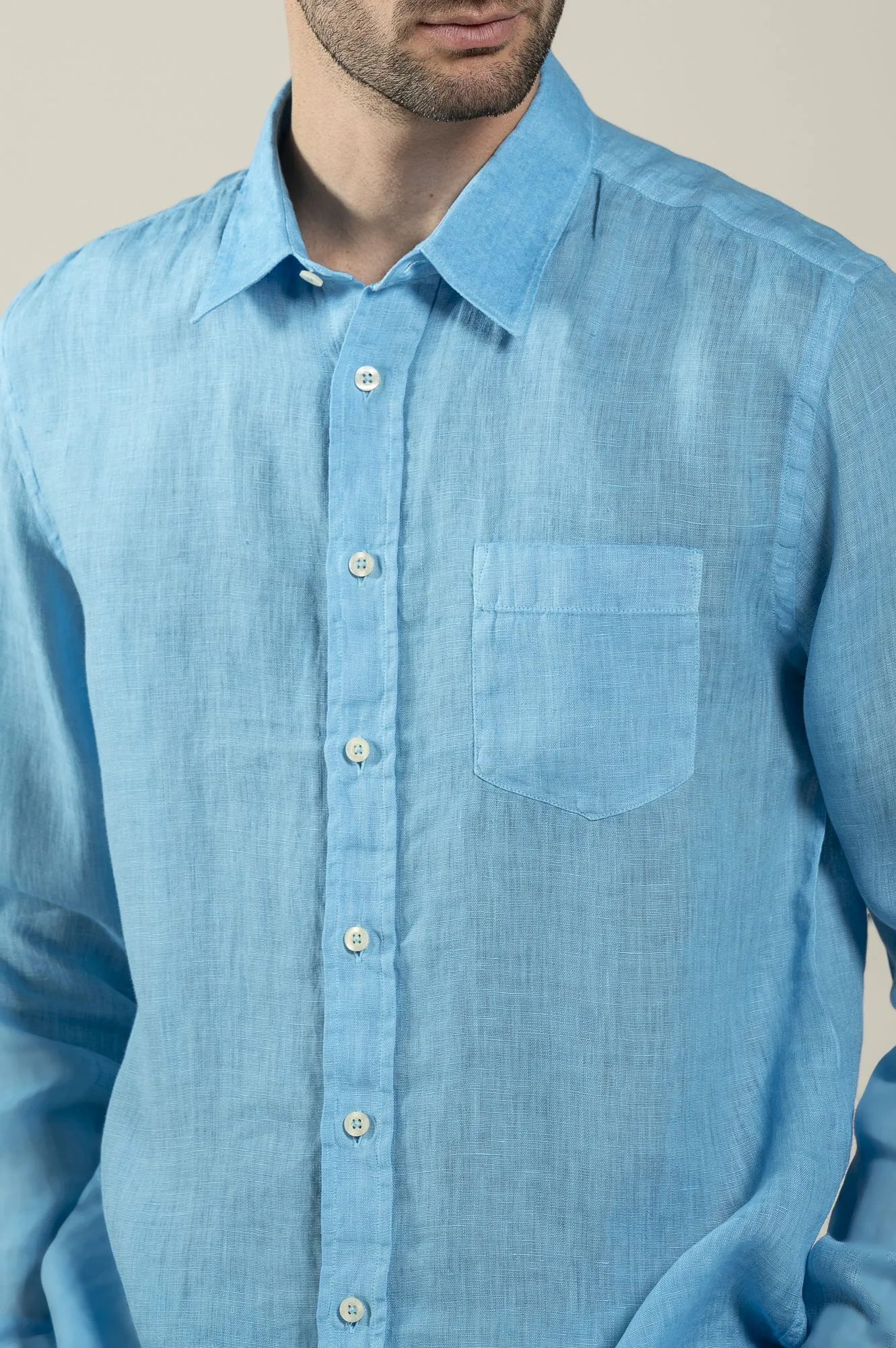 Long Sleeve Regular Fit Man Shirt With Pocket