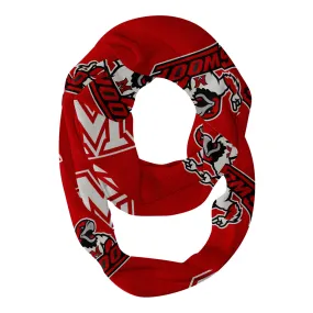 Miami Ohio RedHawks Repeat Logo Game Day Collegiate Women Light Weight Ultra Soft Infinity Scarf by Vive La Fete