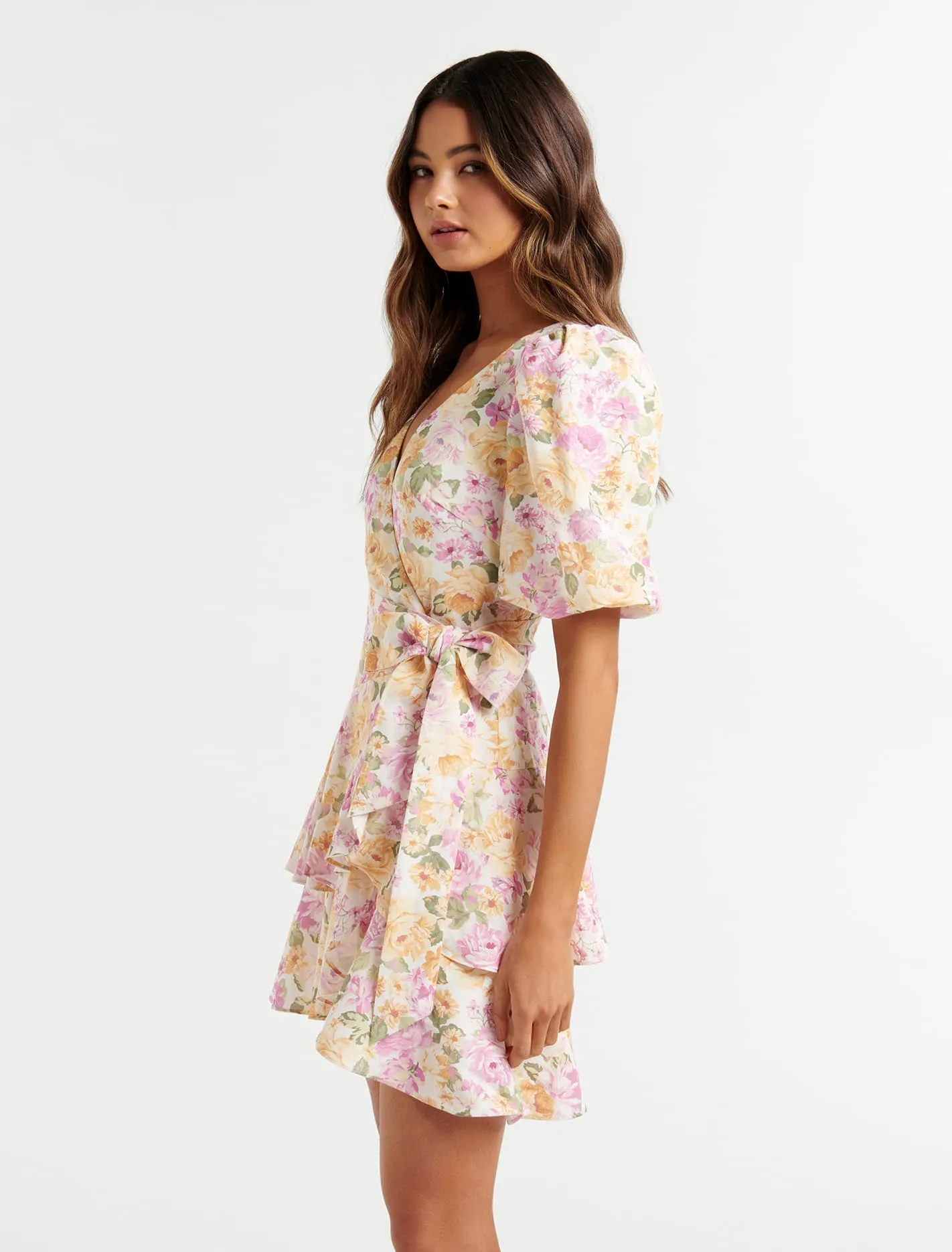 Monica Tiered Linen Mini Dress