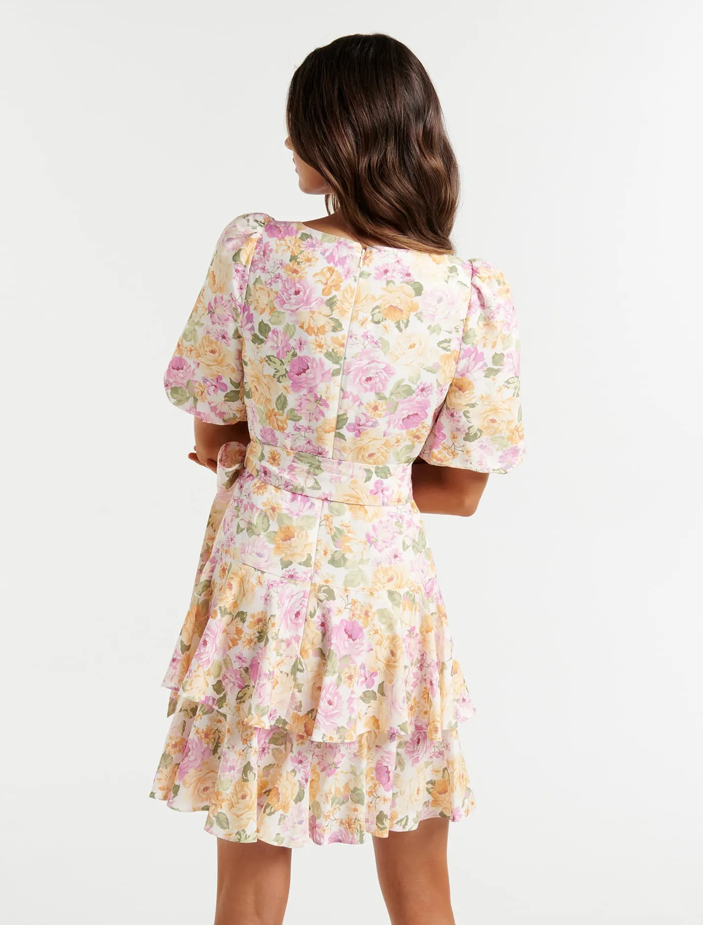 Monica Tiered Linen Mini Dress