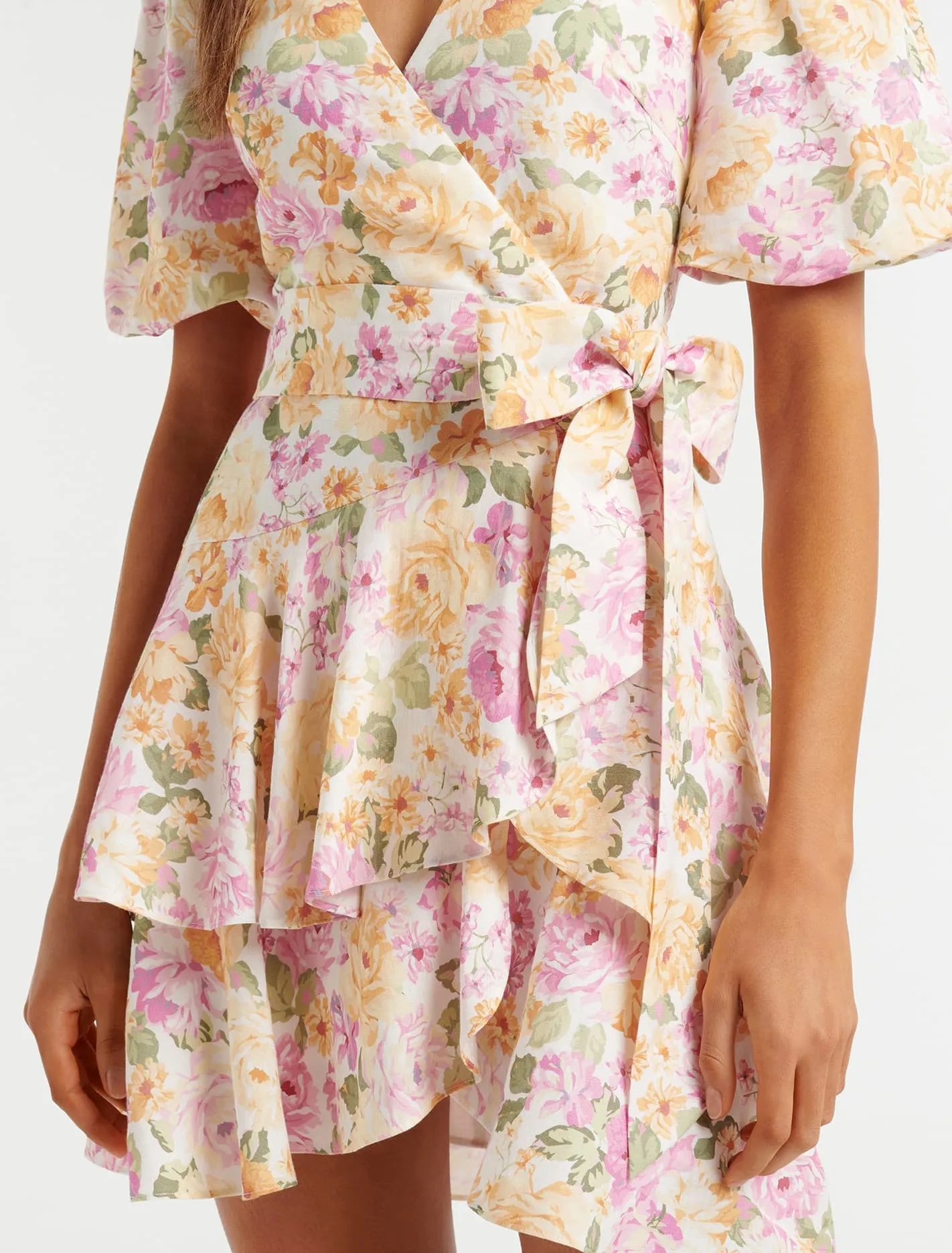 Monica Tiered Linen Mini Dress