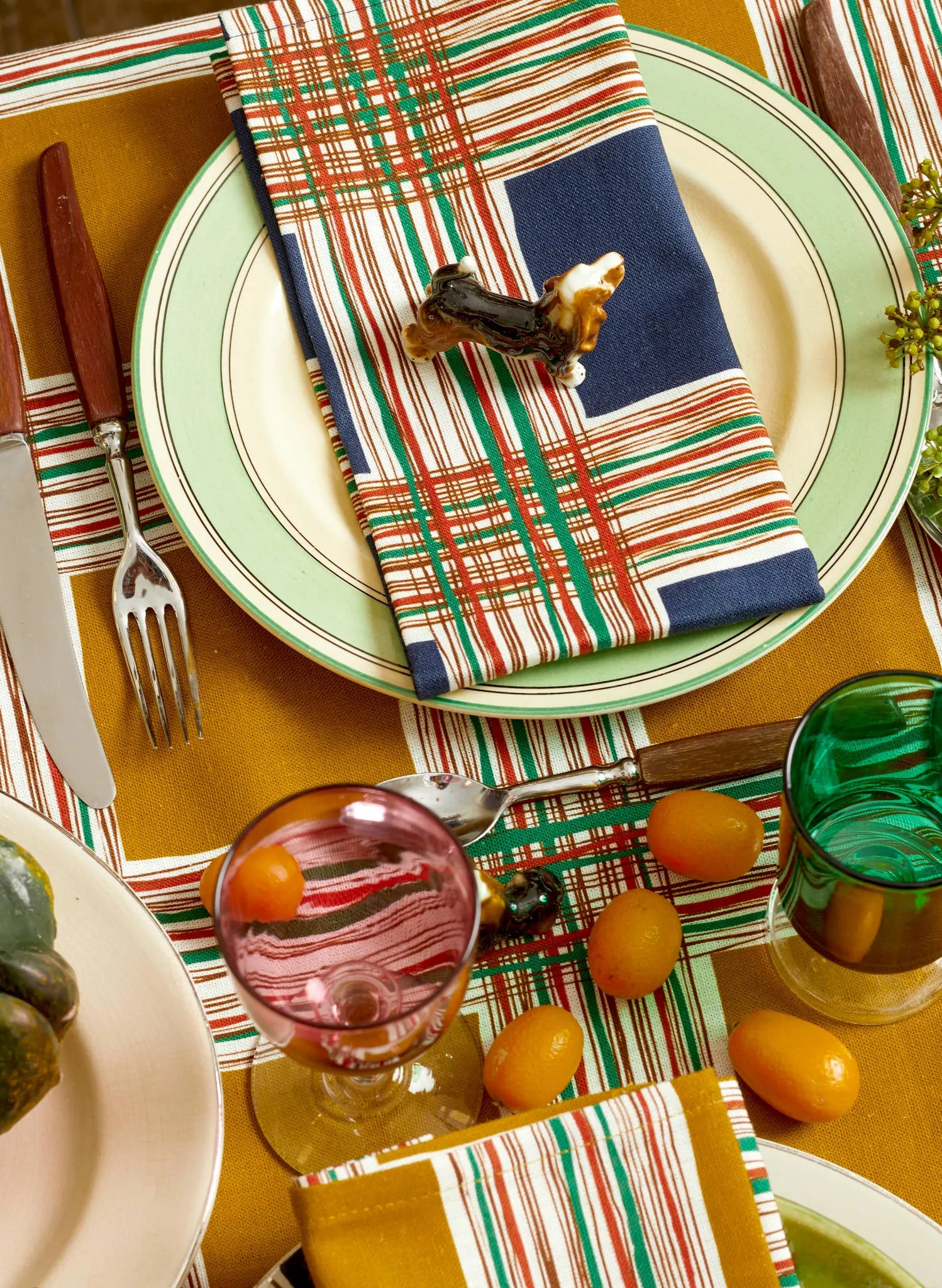 Napkin Set - Navy Checks