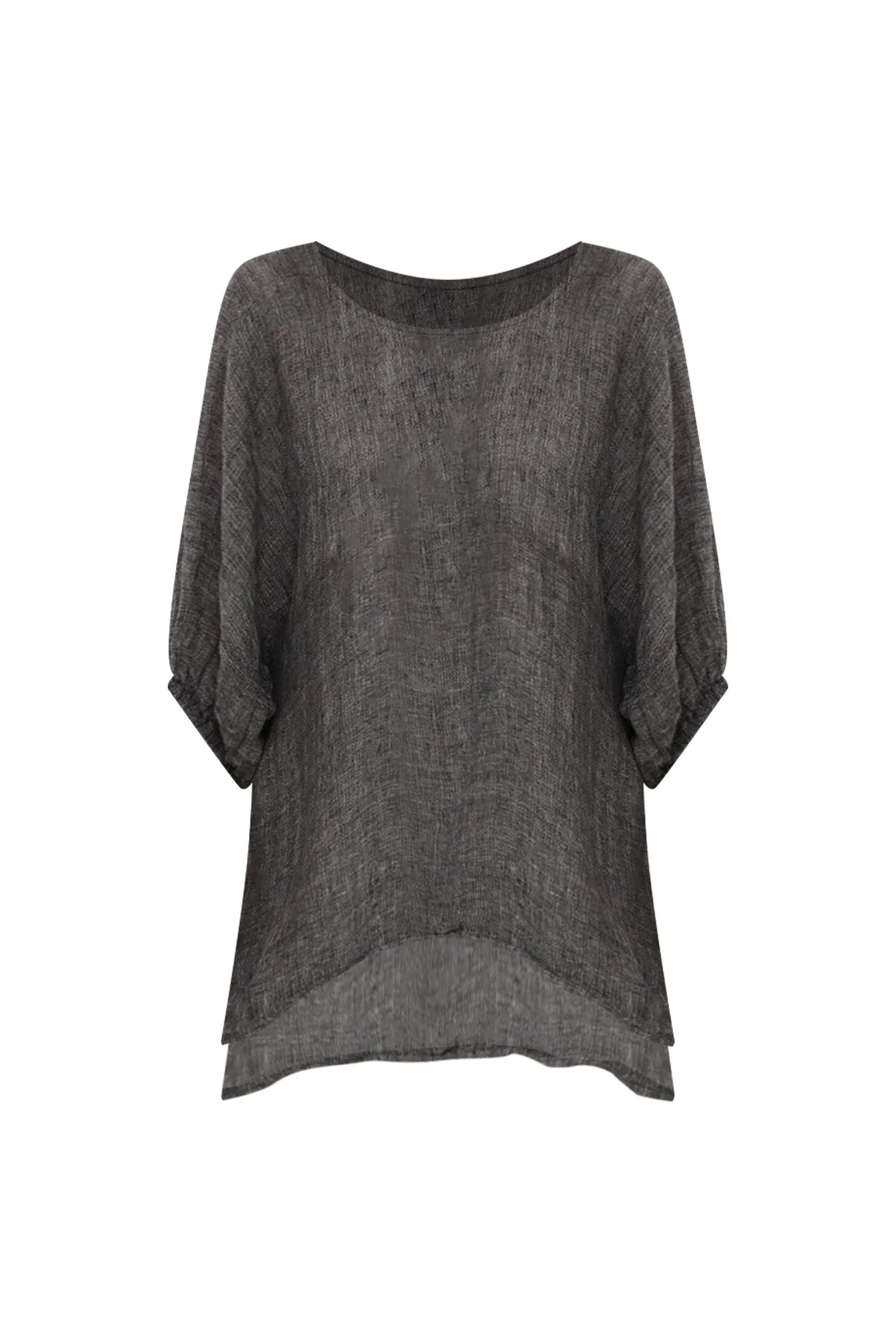 Nassau Charcoal Linen Top