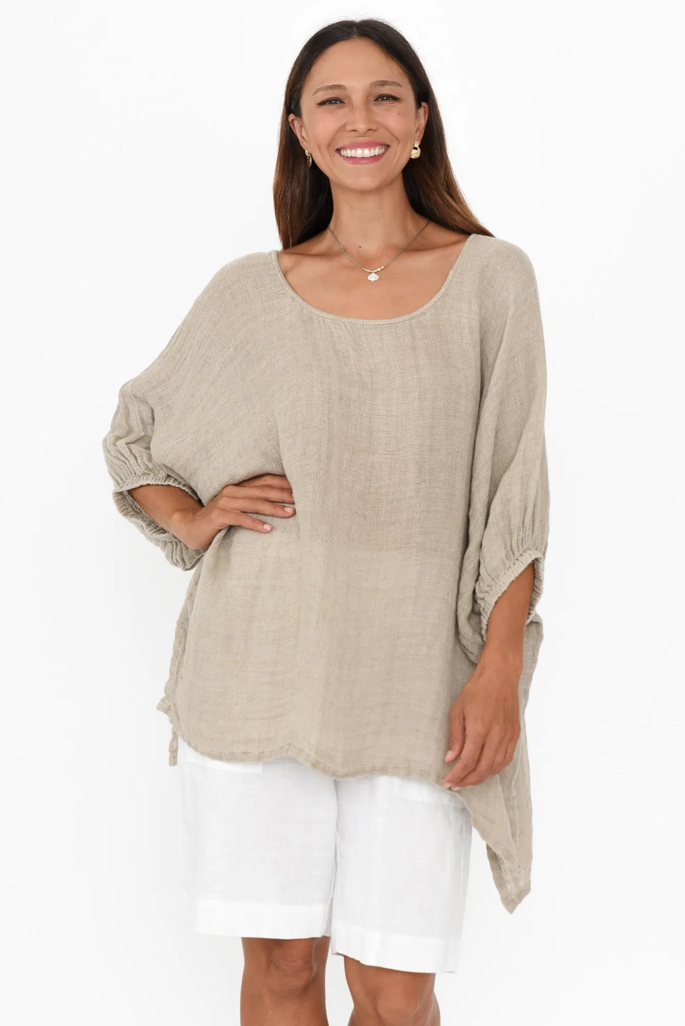 Nassau Natural Linen Top