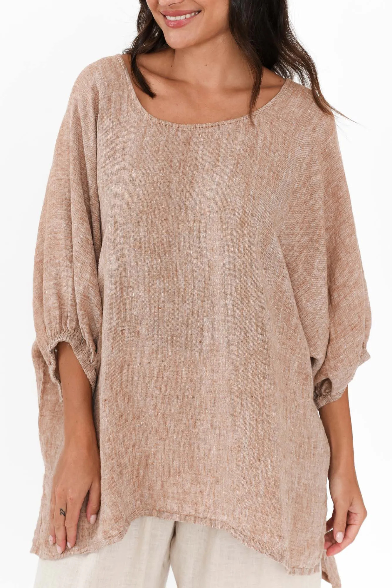 Nassau Rust Linen Top