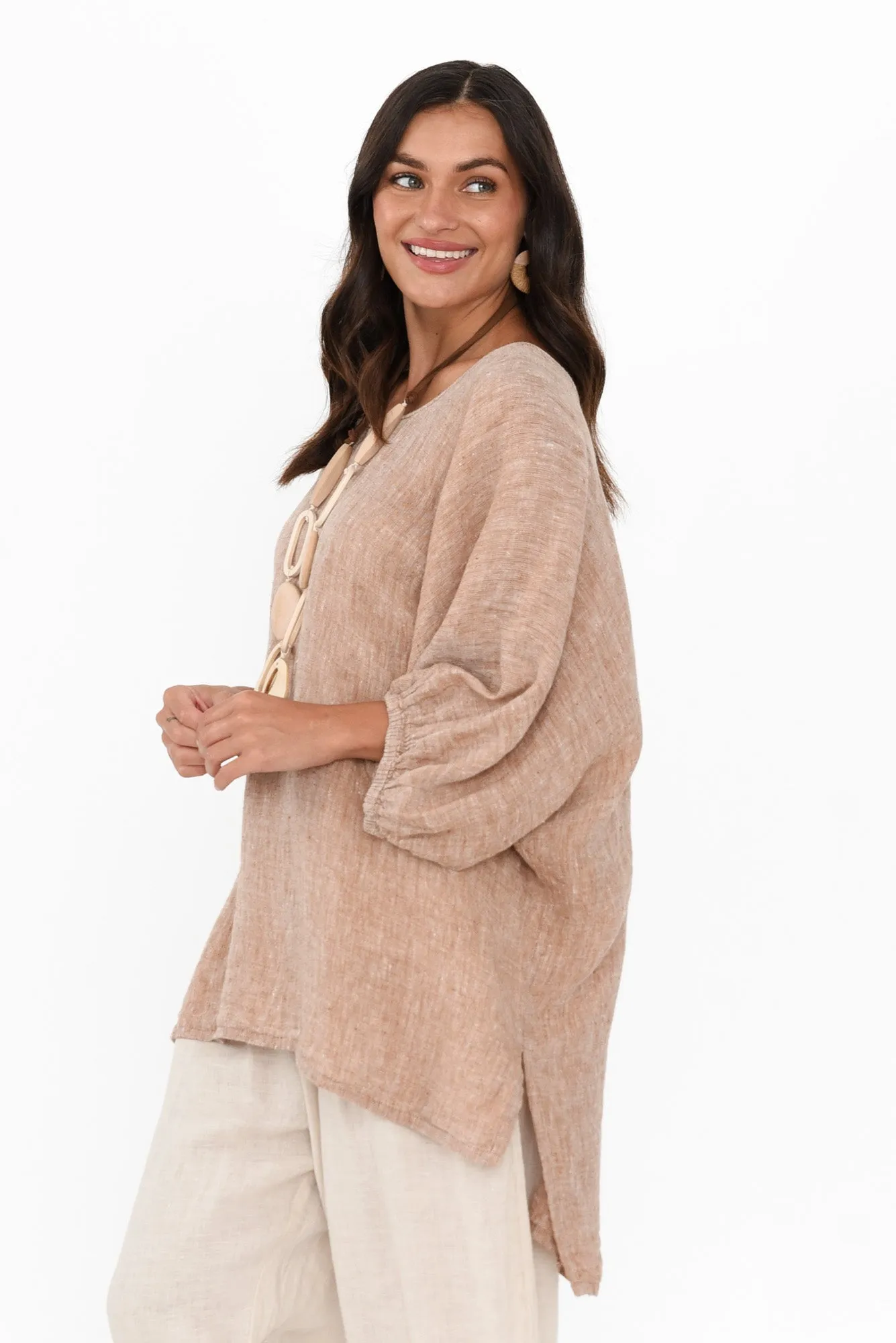 Nassau Rust Linen Top