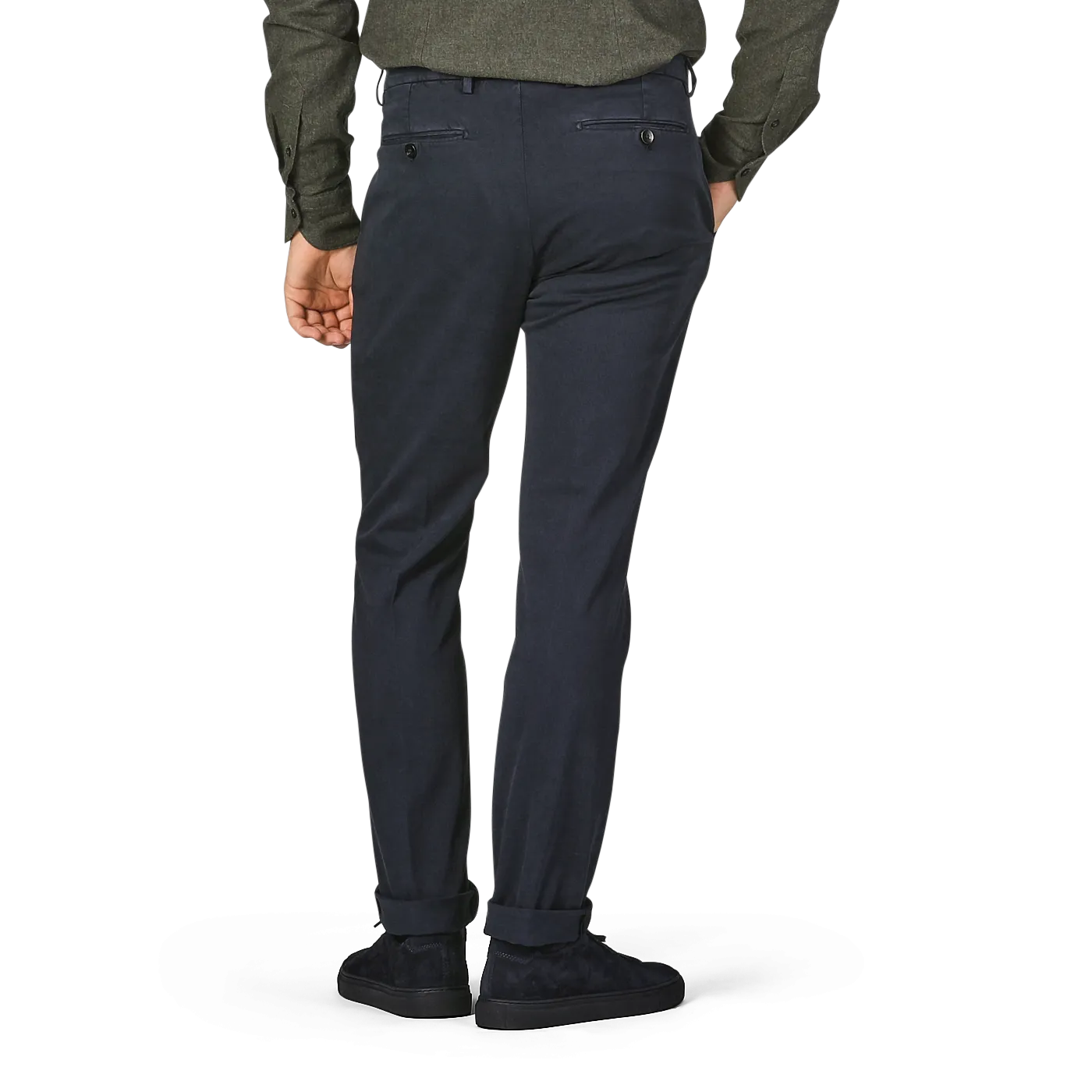 Navy Blue Cotton Stretch BG62 Trousers