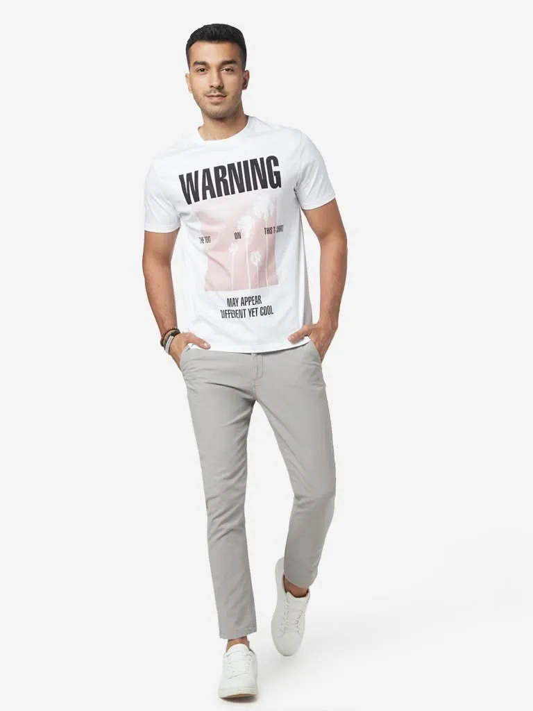 Nuon Grey Skinny Fit Cropped Rocker Chinos