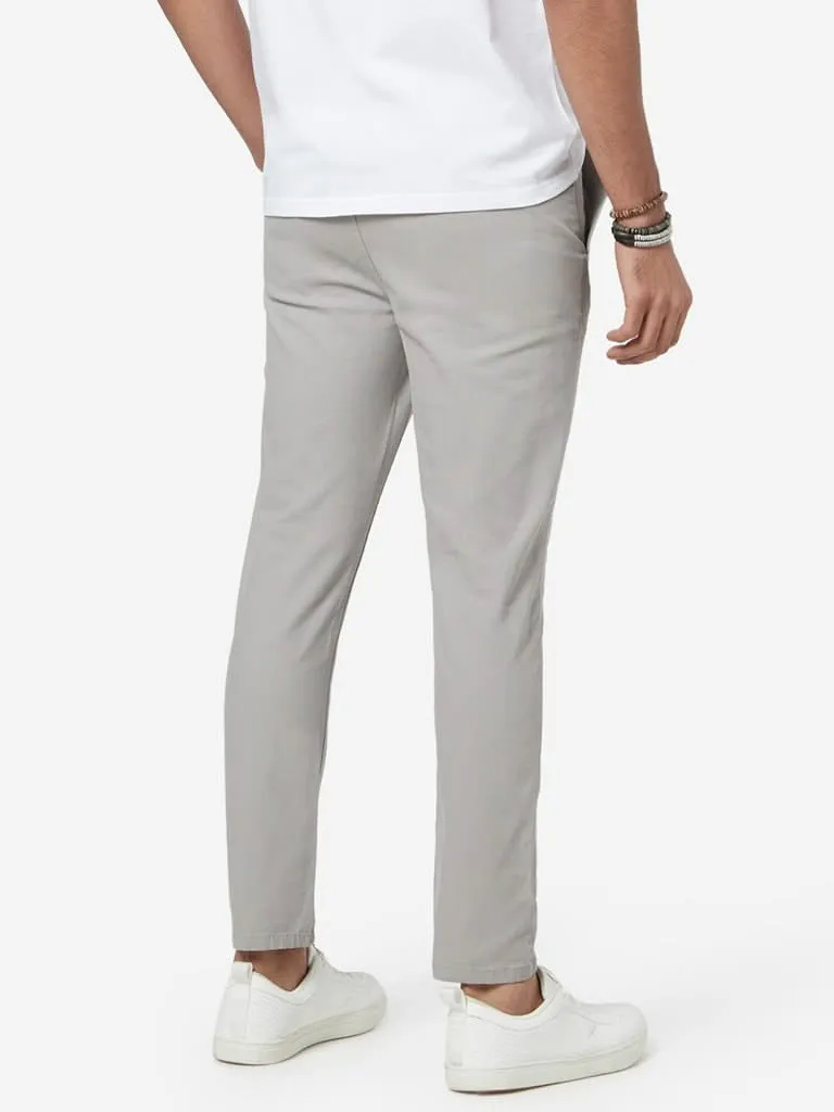 Nuon Grey Skinny Fit Cropped Rocker Chinos