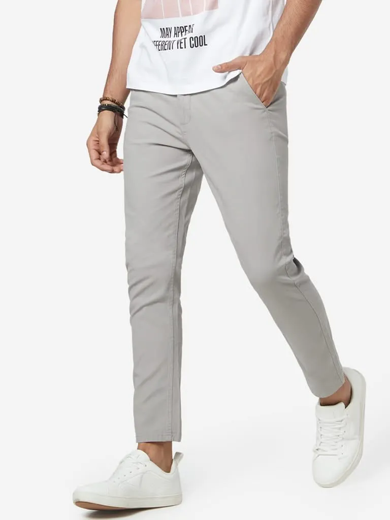 Nuon Grey Skinny Fit Cropped Rocker Chinos