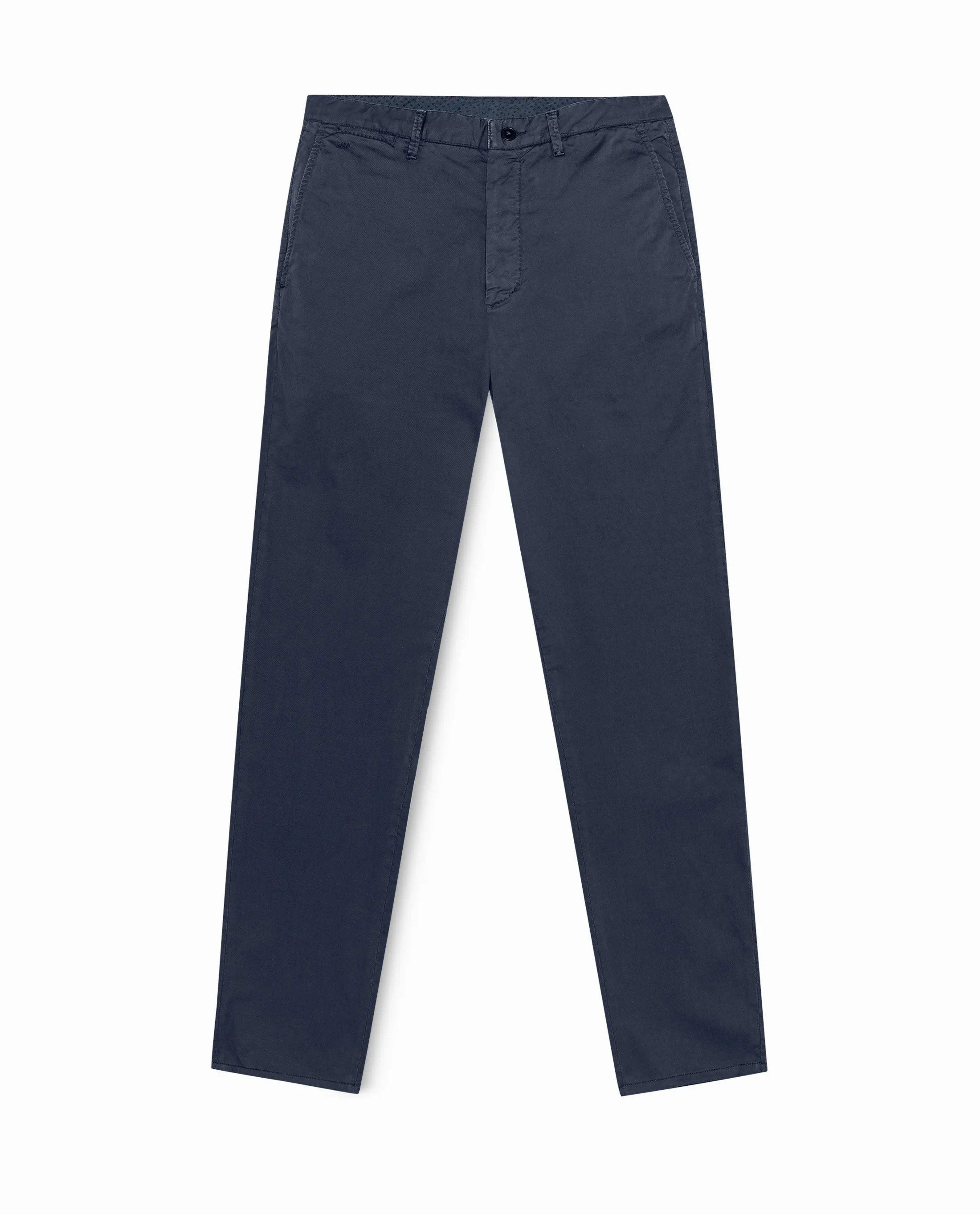 Olimpias Cotton Dark Blue Garment Dyed Stretch Fine Twill