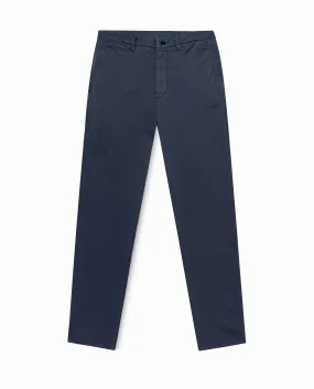 Olimpias Cotton Dark Blue Garment Dyed Stretch Fine Twill