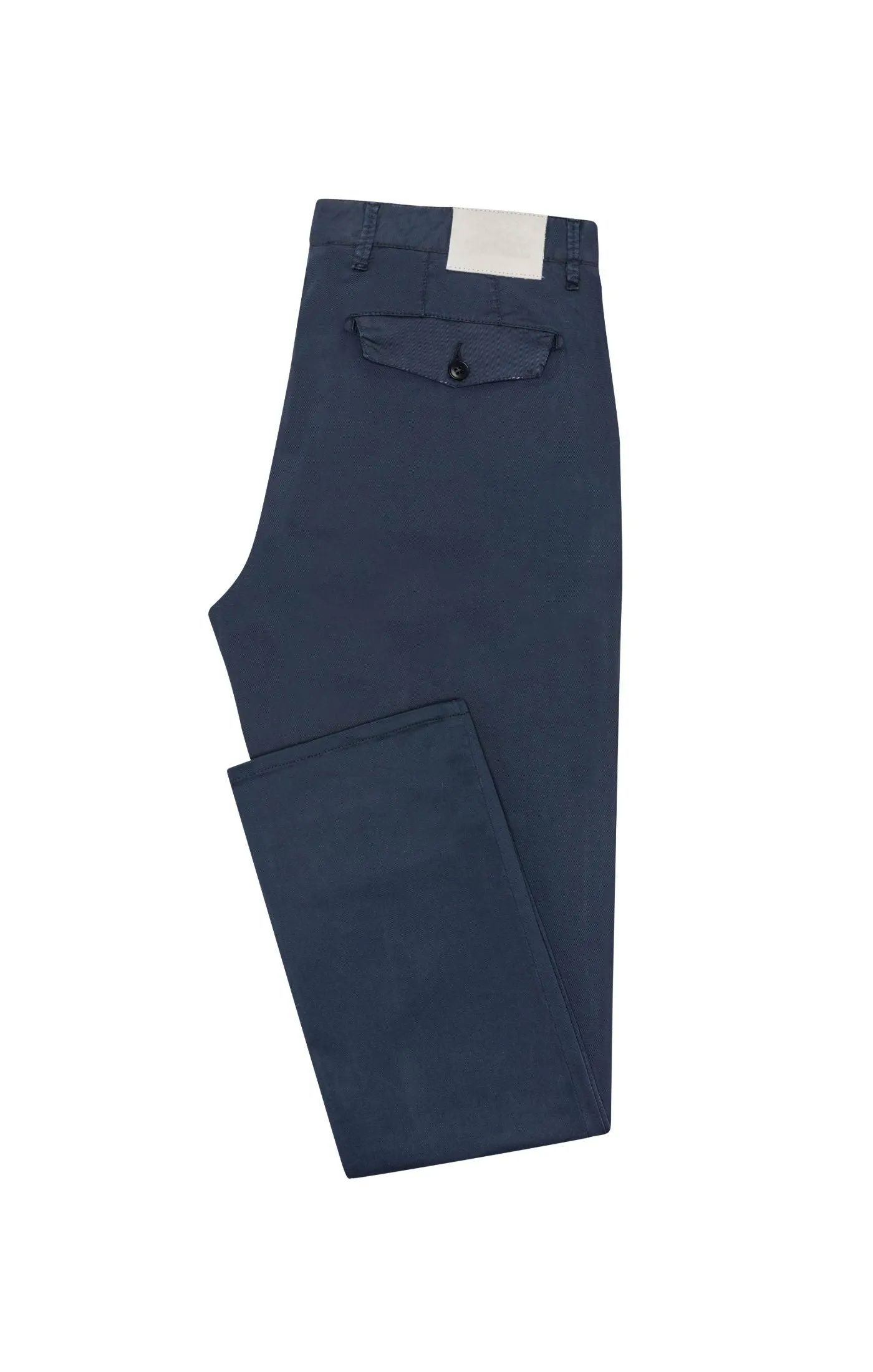 Olimpias Cotton Dark Blue Garment Dyed Stretch Fine Twill