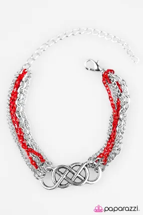 Open Door Jewelry - Colorful Collaboration - Red Bracelet - Paparazzi Accessories