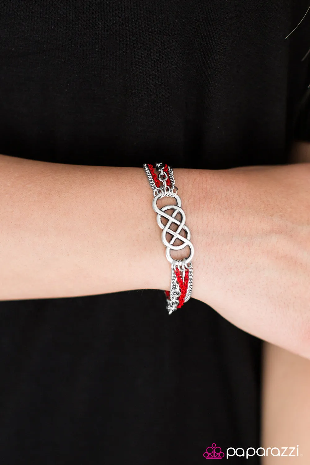 Open Door Jewelry - Colorful Collaboration - Red Bracelet - Paparazzi Accessories