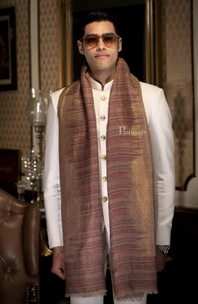 Pashtush Mens Scarf With Shimmery Zari Thread Weave