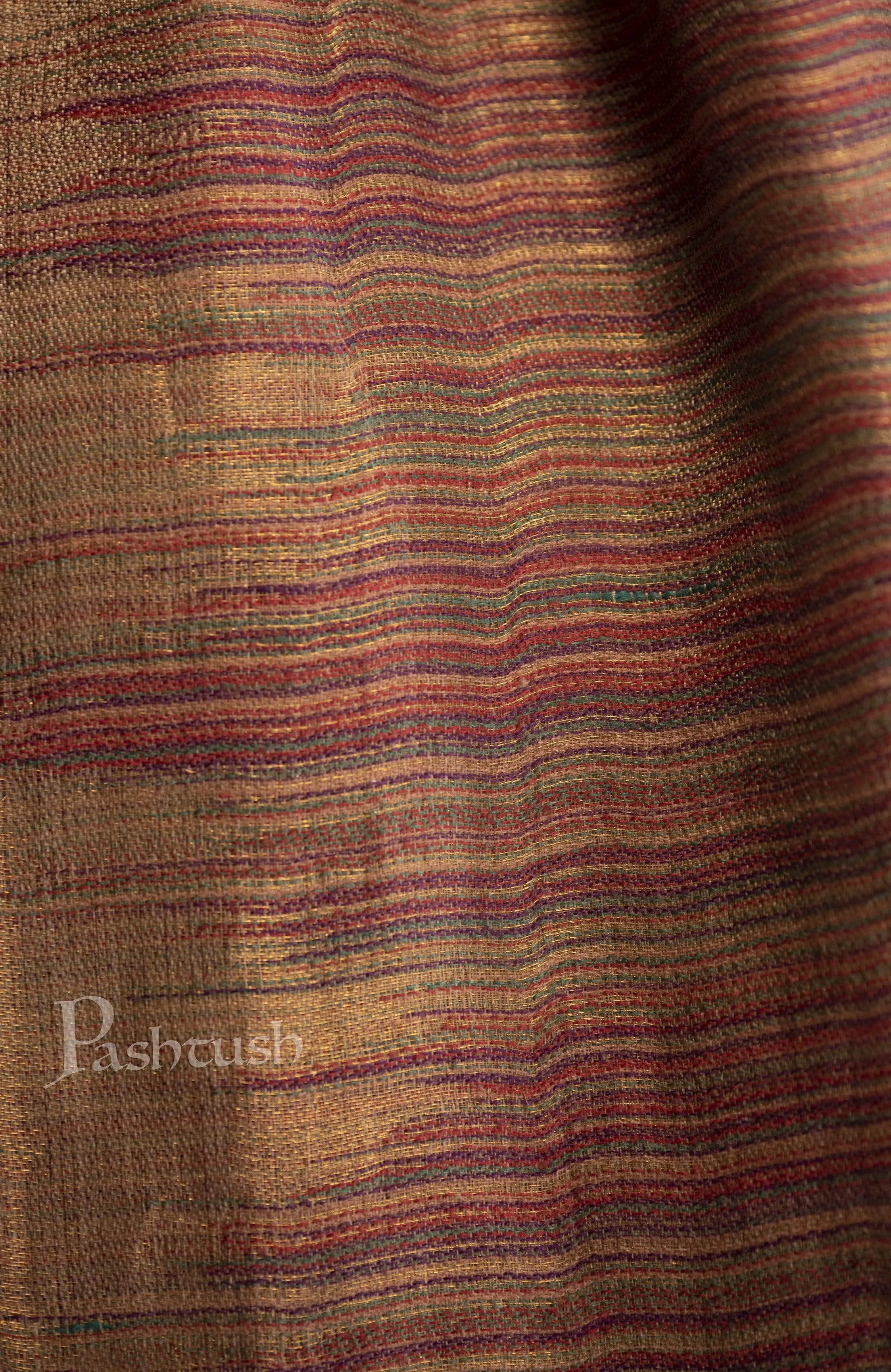 Pashtush Mens Scarf With Shimmery Zari Thread Weave