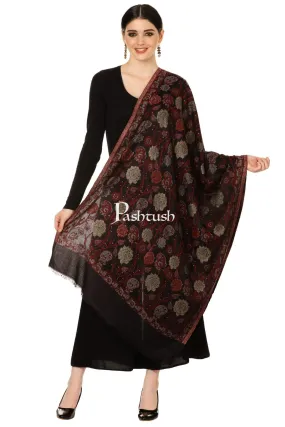 Pashtush Womens Twilight Roses Scarf, With Shimmery Zari Thread Weave