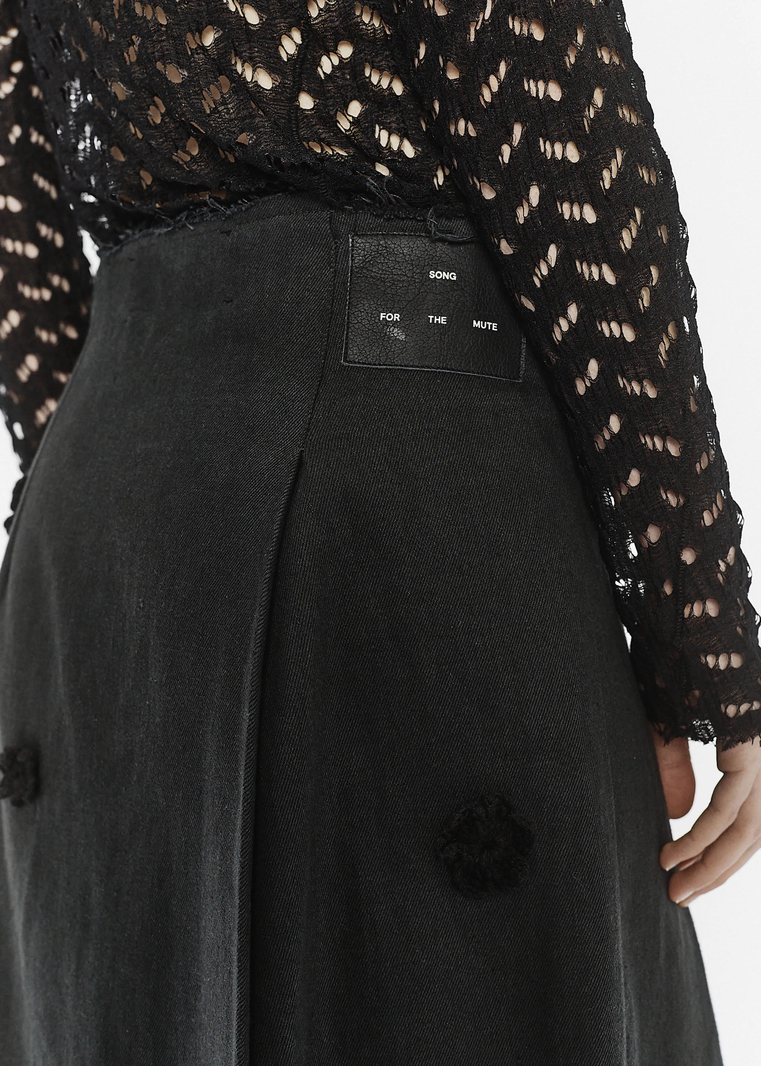 "Daisy" Pleated Mini Skirt - Hemp Drill (Black)