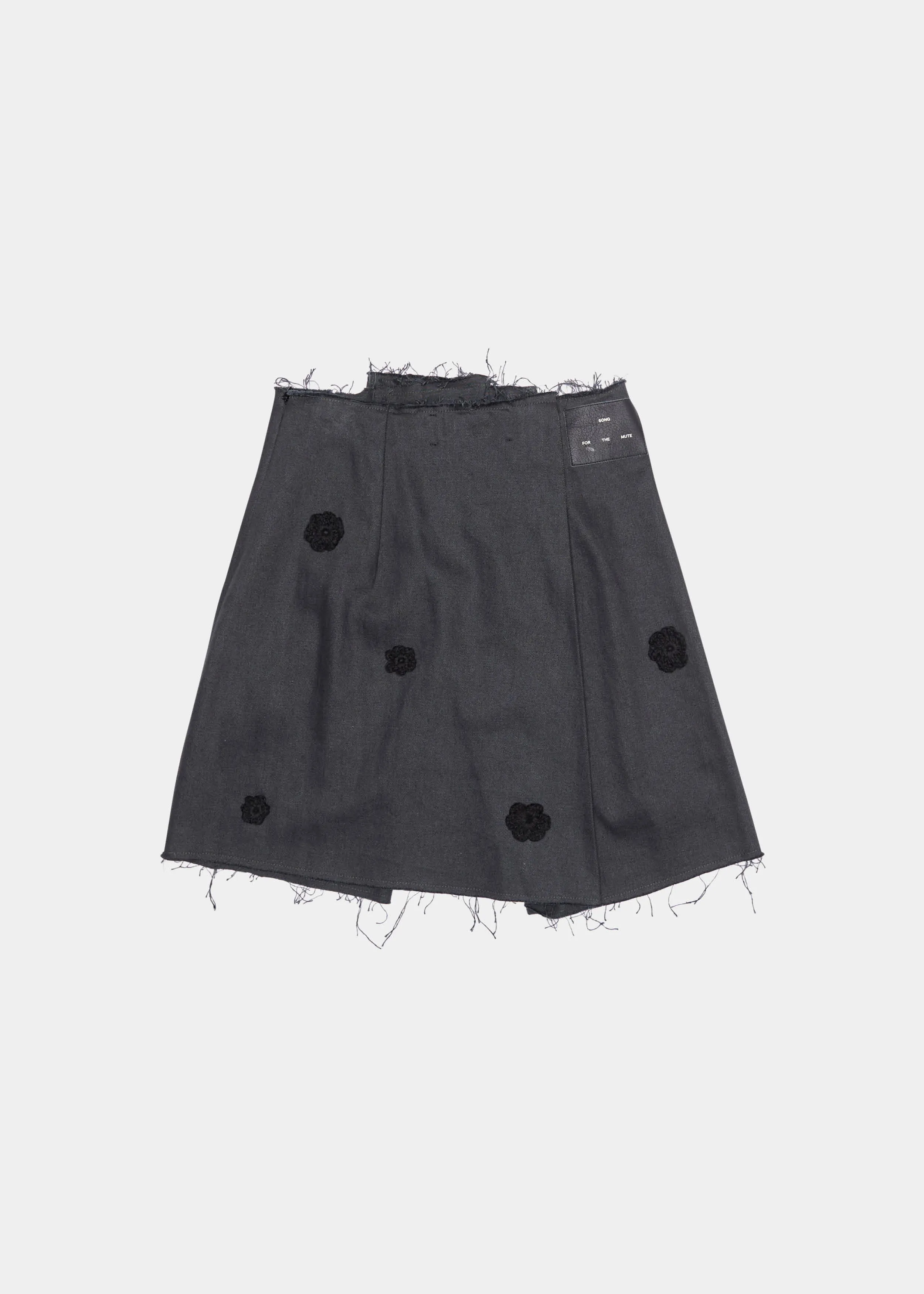 "Daisy" Pleated Mini Skirt - Hemp Drill (Black)