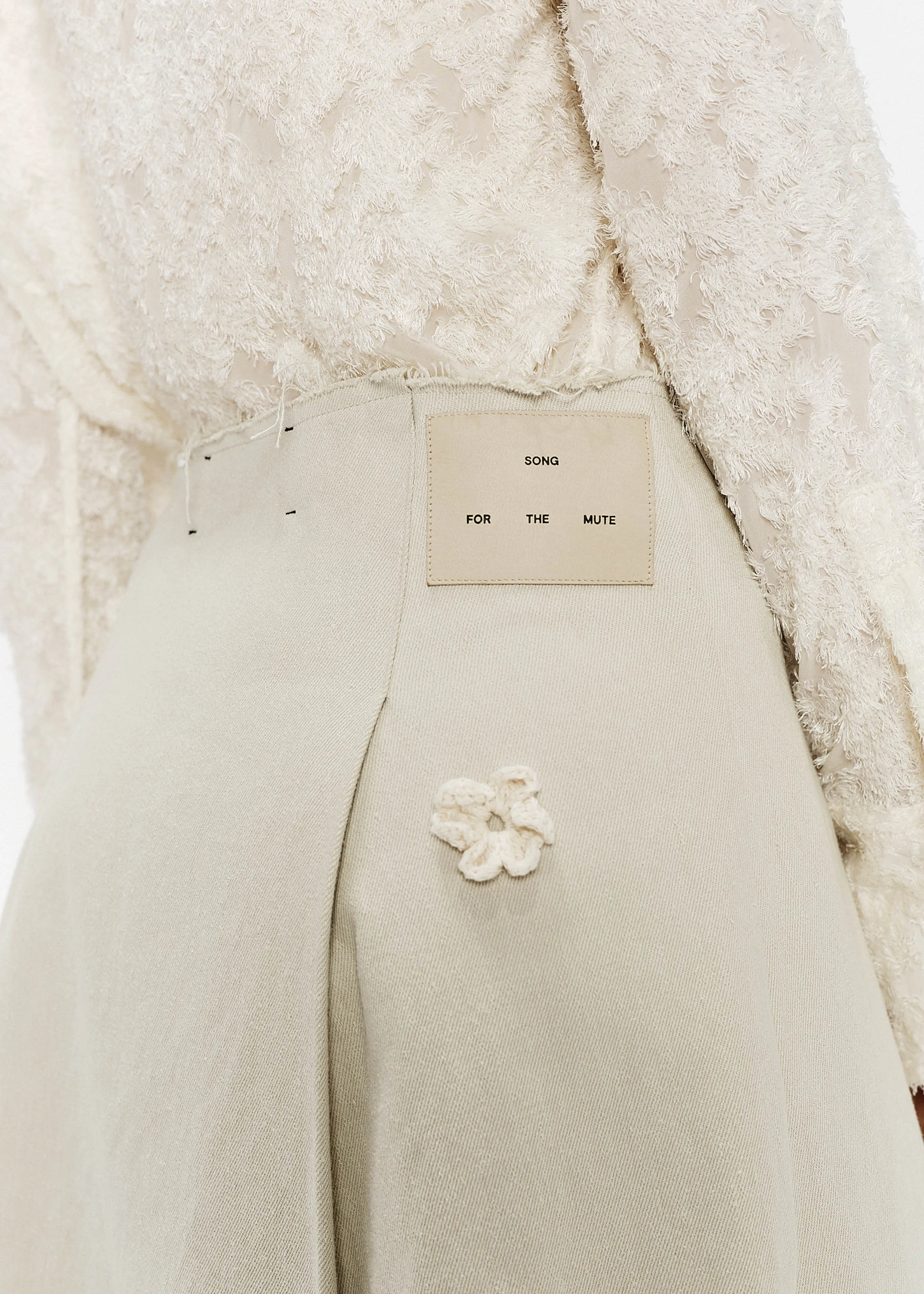 "Daisy" Pleated Mini Skirt - Hemp Drill (Bone)