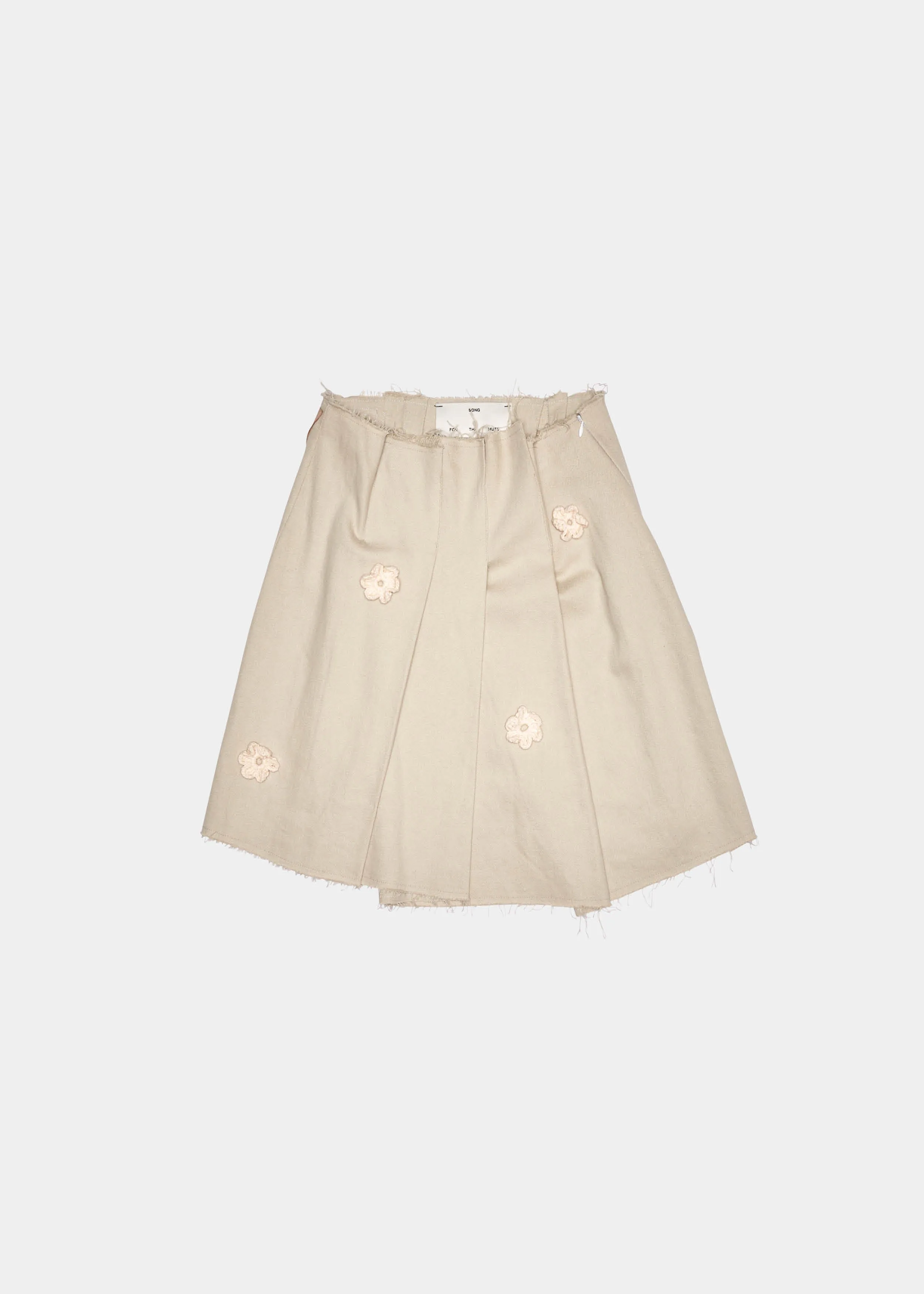 "Daisy" Pleated Mini Skirt - Hemp Drill (Bone)