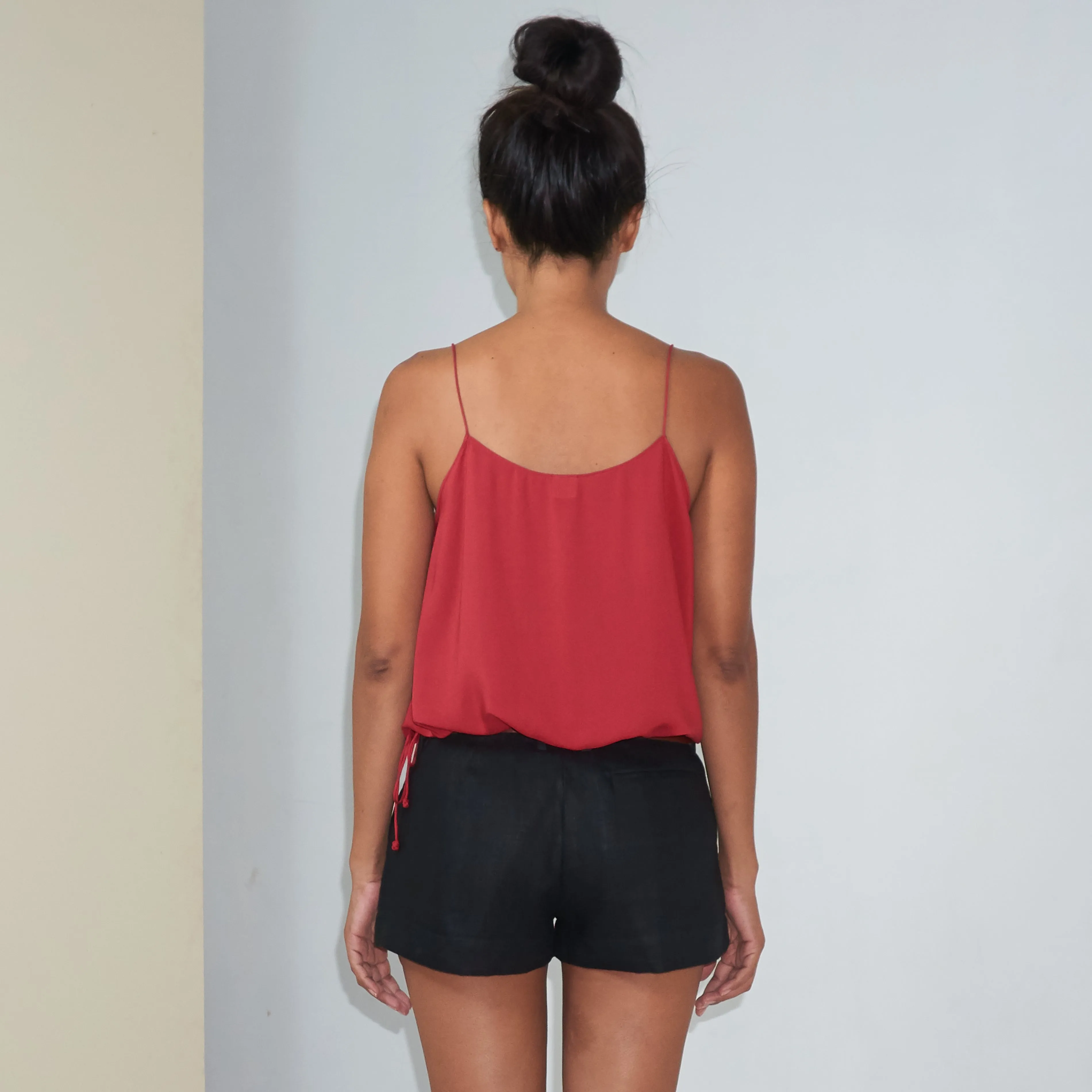 RINKI STRING CAMISOLE - Rayon Voile | Dark Raspberry
