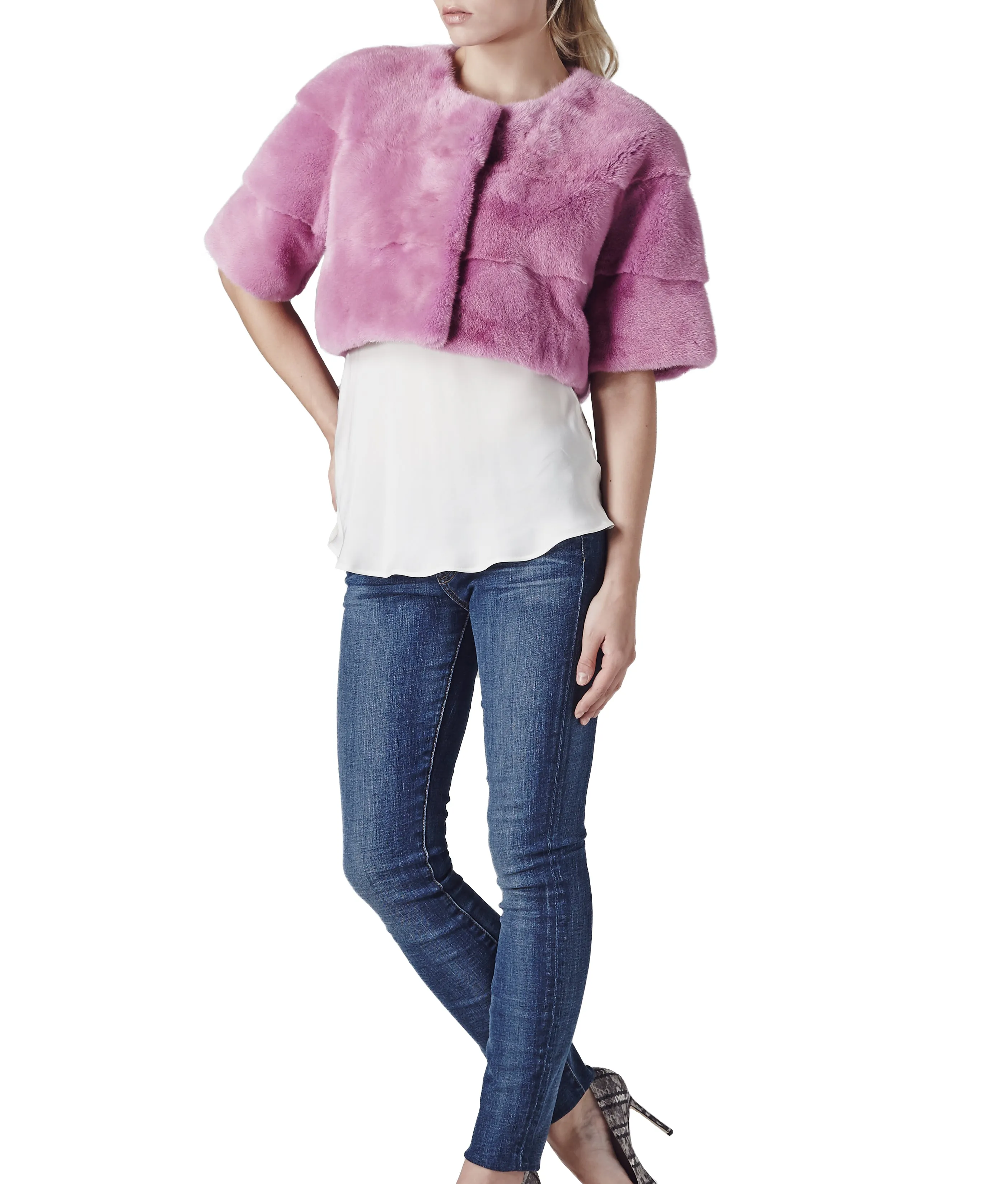 Sarah Mini Mink Fur Jacket Orchidea