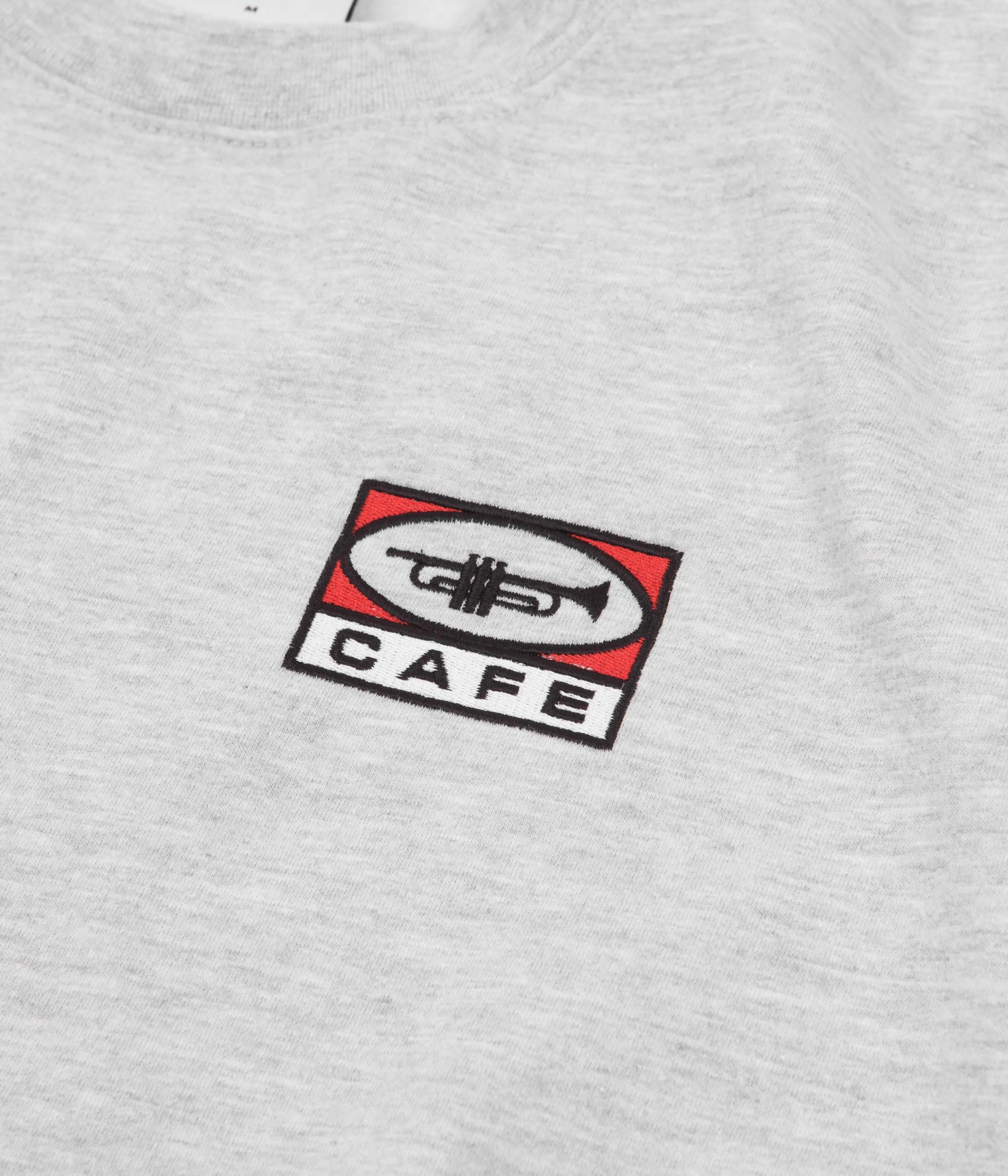 Skateboard Cafe 45 Embroidered Crewneck Sweatshirt - Heather Grey