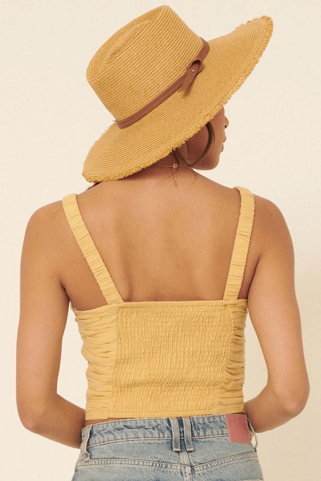 Speak Your Mind Ruched Tie-Front Cami Top