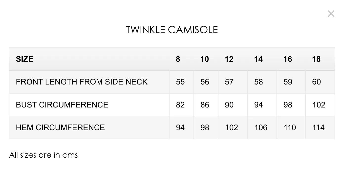 TWINKLE CAMI SILVER