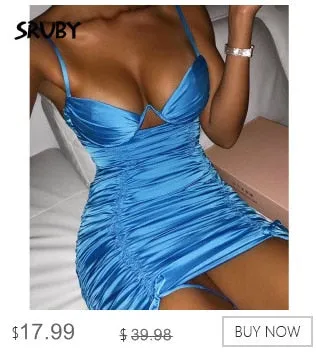 VenusFox Spaghetti straps Pink dress Woman Sequined Backless Sexy Dress Off Shoulder Mini Dress Christmas Party Club V neck Dresses