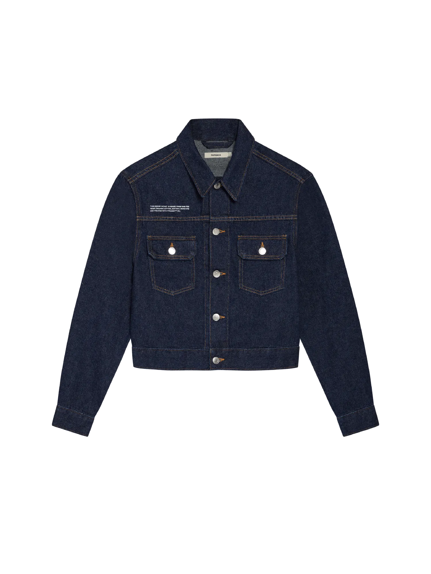 Womens Cropped Hemp Denim Jacket—rinse wash