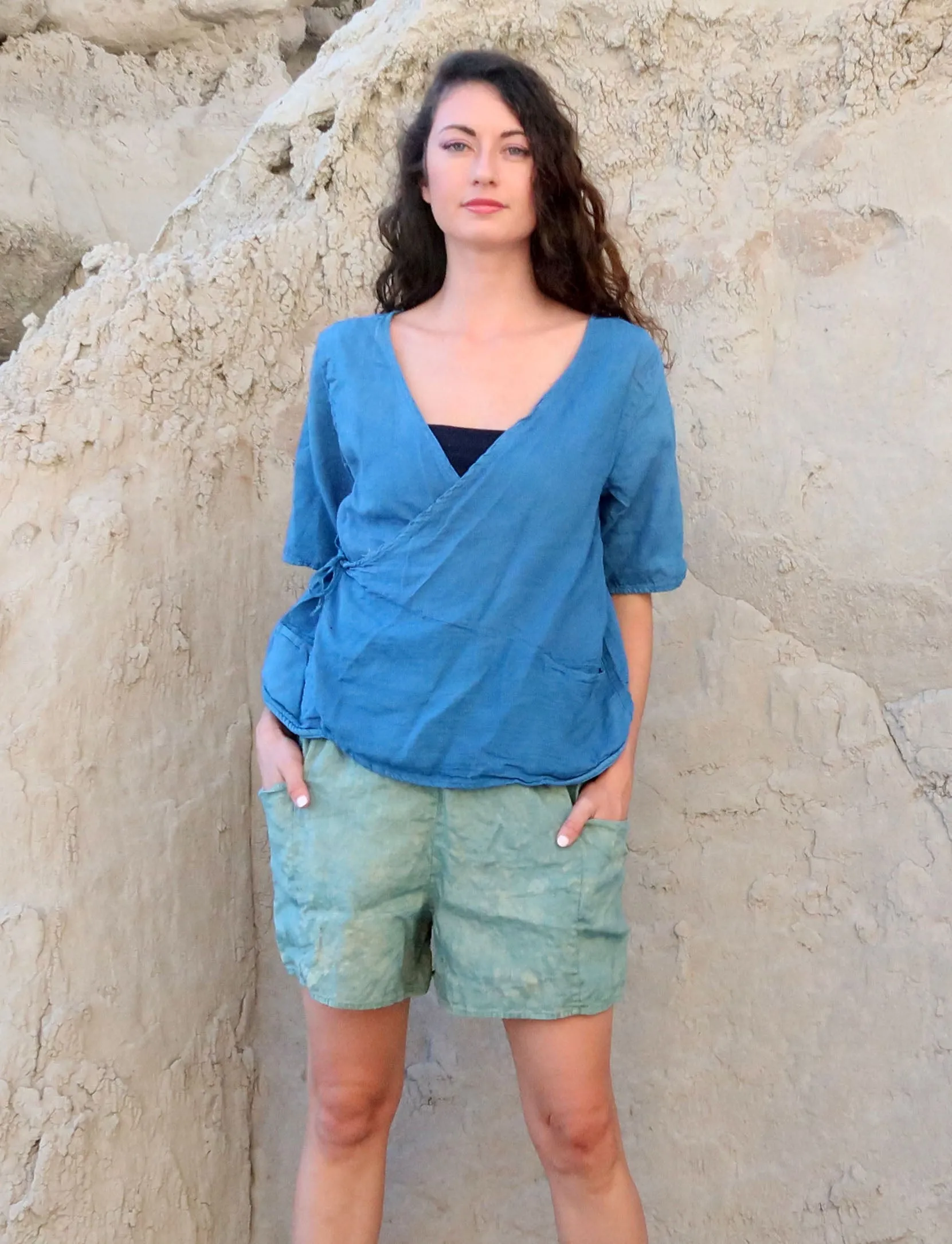 Wrap Origami Cropped Shirt