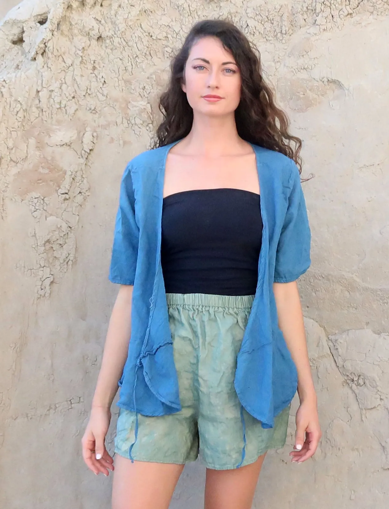 Wrap Origami Cropped Shirt