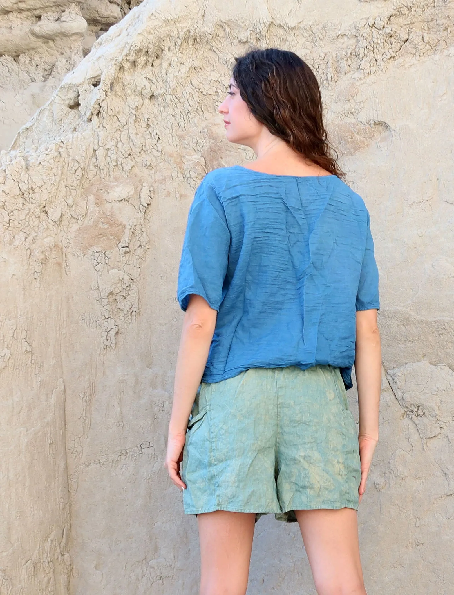 Wrap Origami Cropped Shirt