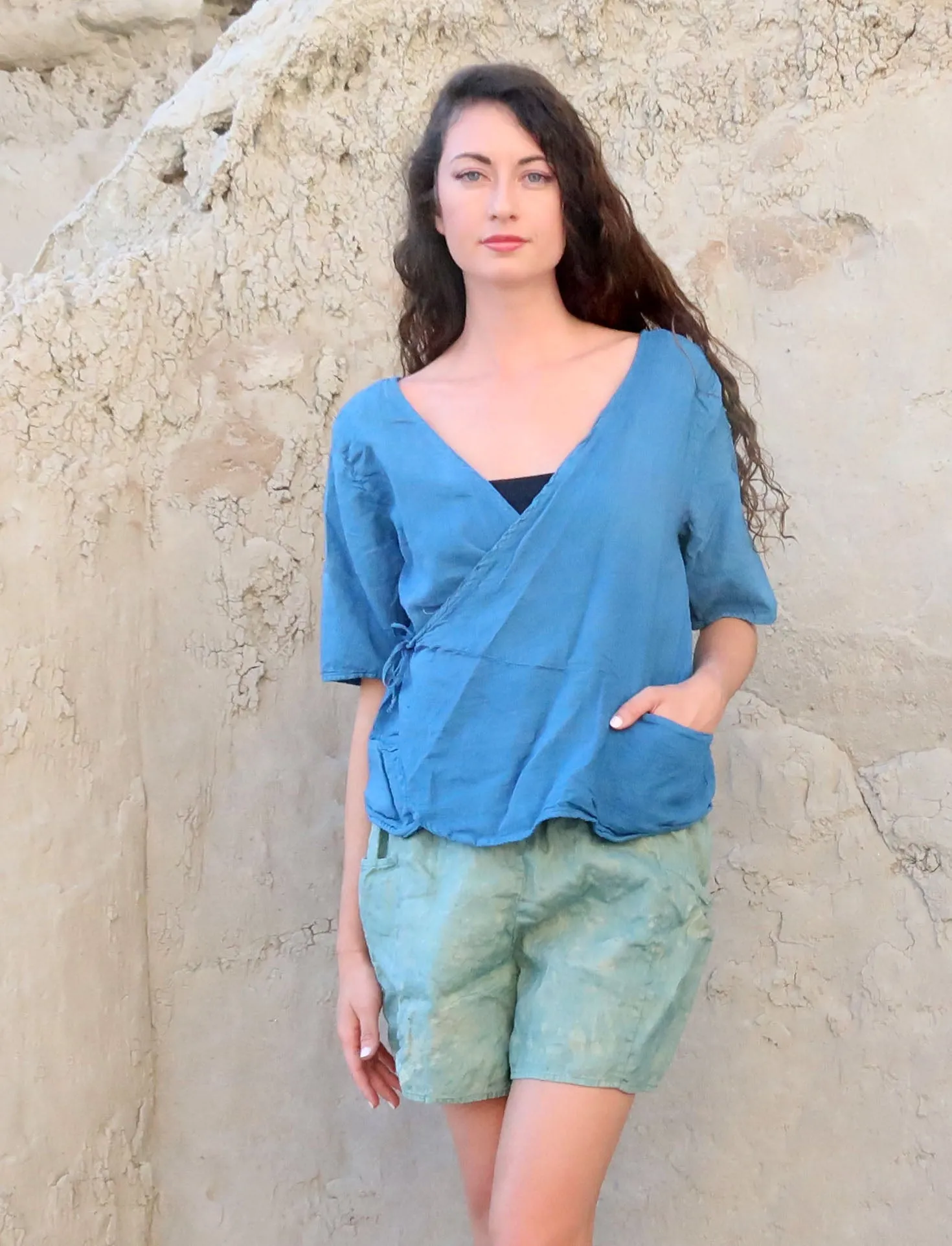 Wrap Origami Cropped Shirt